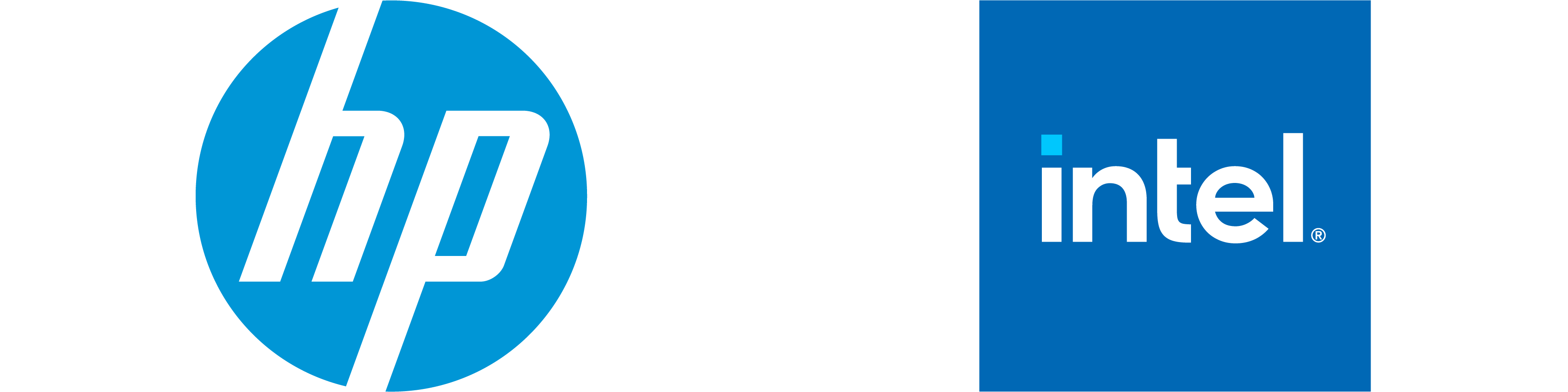 HP & Intel Logo Lockup - Blue